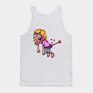 Floating Woman Shot By Cupid’s Heart Arrow Tank Top